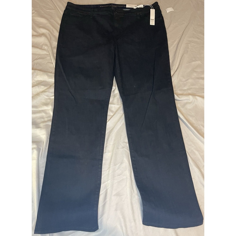 Chico's So Slimming Girlfriend Jeans Womens 26W Dark Wash Straight Leg Denim NWT